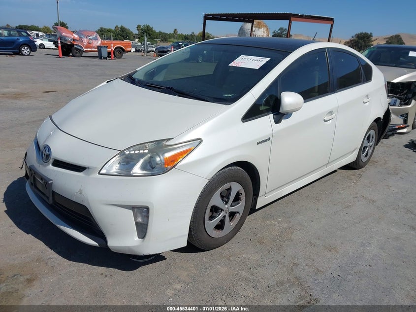 2014 Toyota Prius VIN JTDKN3DU3E1826383 IAAI salvage auction — FRONT & REAR, Salvage Title, sold $2,350 on 2026-07-30 (photo 2)