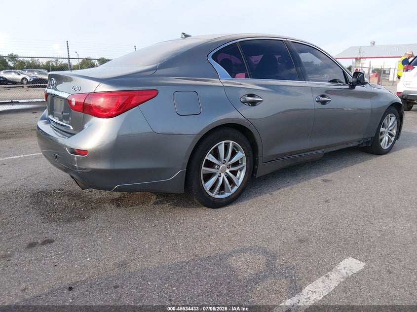 2014 Infiniti Q50 VIN JN1BV7AP7EM674910 IAAI salvage auction — NORMAL WEAR, Reconstructed (Louisiana), sold $600 on 2026-07-20 (photo 4)