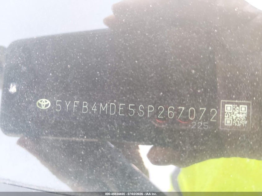 2025 Toyota Corolla VIN 5YFB4MDE5SP267072 IAAI salvage auction — RIGHT FRONT, Enterprise Vehicles Clear Only (Florida), sold $12,600 on 2026-07-20 (photo 9)