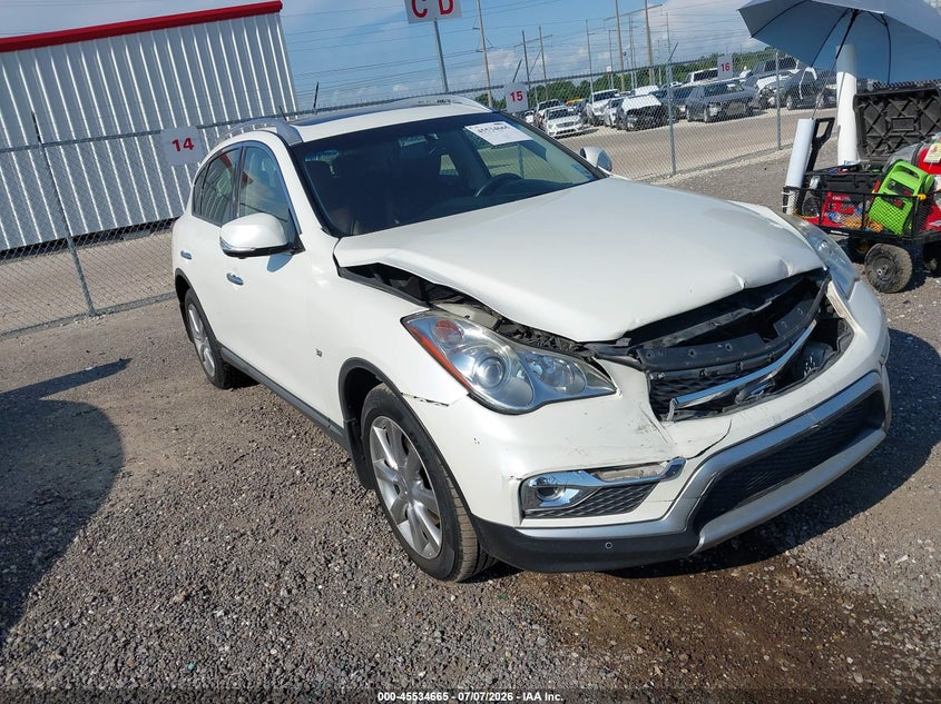 2016 Infiniti Qx50 VIN JN1BJ0RP6GM231514 IAAI salvage auction — FRONT END, Wait Title, sold $1,075 on 2026-08-21 (photo 1)