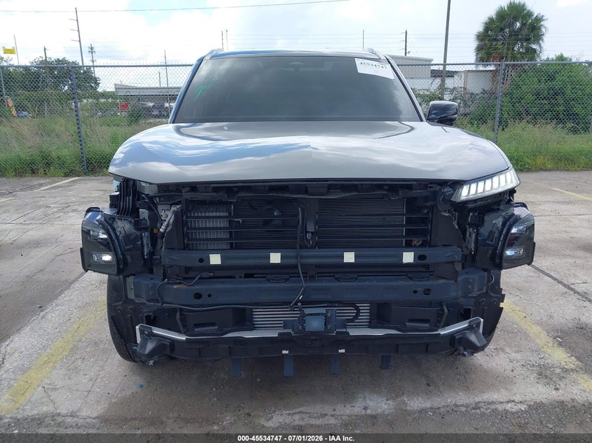 2025 Infiniti Qx80 VIN JN8AZ3CCXS9600643 IAAI salvage auction — FRONT & REAR, Rebuildable (Florida), sold $36,500 on 2026-07-29 (photo 6)