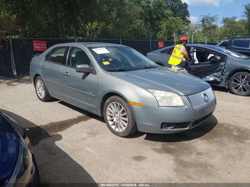 2008 Mercury Milan VIN 3MEHM08Z08R630539 IAAI salvage auction — SIDE, Salvage (Kansas), sold $350 on 2026-08-05 (photo 1)
