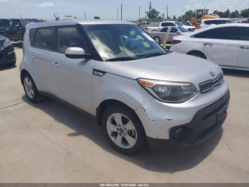 2018 Kia Soul VIN KNDJN2A23J7554658 IAAI salvage auction — LEFT FRONT, Clear (Texas), sold $325 on 2026-07-10 (photo 1)