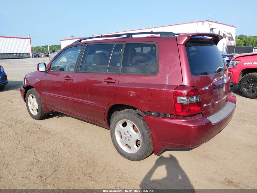 2005 Toyota Highlander VIN JTEEP21A750090822 IAAI salvage auction — NORMAL WEAR, Clear (Virginia), sold $1,175 on 2026-07-08 (photo 3)
