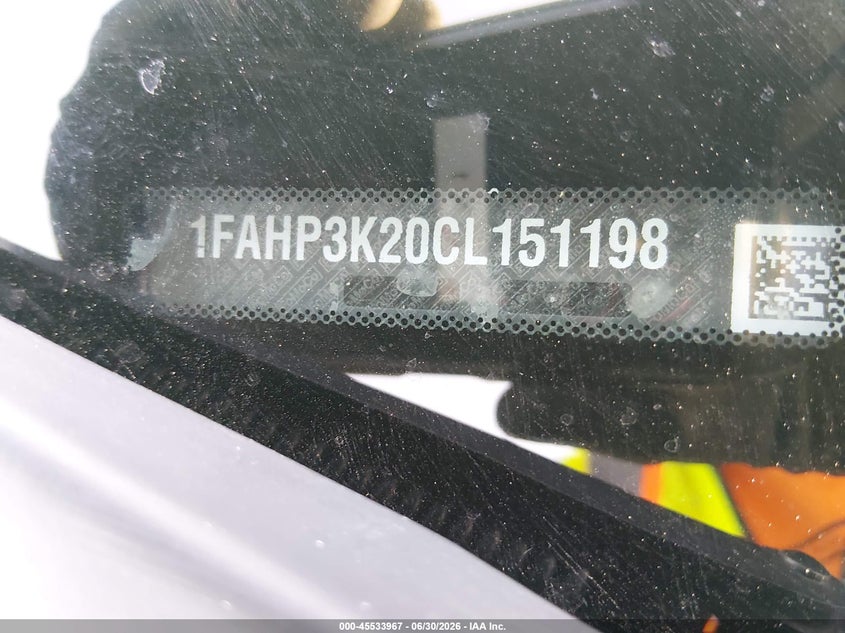 2012 Ford Focus VIN 1FAHP3K20CL151198 IAAI salvage auction — NORMAL WEAR, Salvage Title, sold $850 on 2026-07-24 (photo 9)