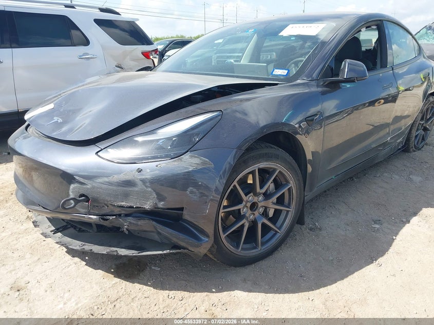 2023 Tesla Model 3 VIN 5YJ3E1EAXPF615947 IAAI salvage auction — SIDE, Original (Texas), sold $7,600 on 2026-07-29 (photo 6)