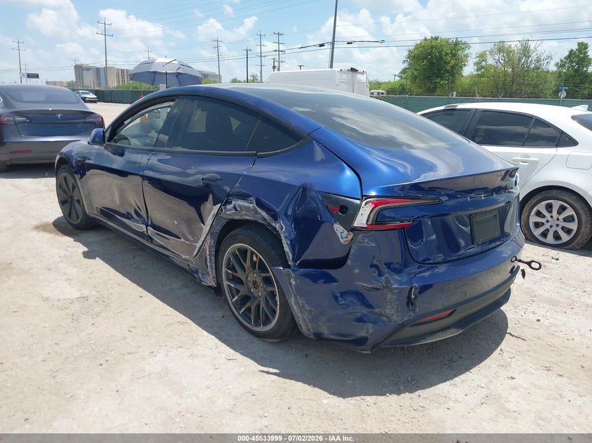 2024 Tesla Model 3 VIN 5YJ3E1EA6RF836352 IAAI salvage auction — SIDE, Original (Texas), sold $12,500 on 2026-07-20 (photo 3)