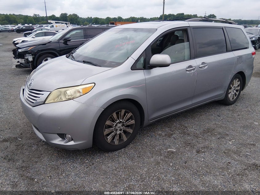 2011 Toyota Sienna VIN 5TDYK3DC5BS165495 IAAI salvage auction — RIGHT SIDE, Salvage - Greater Than 75% (Maryland), sold $2,250 on 2026-07-20 (photo 2)