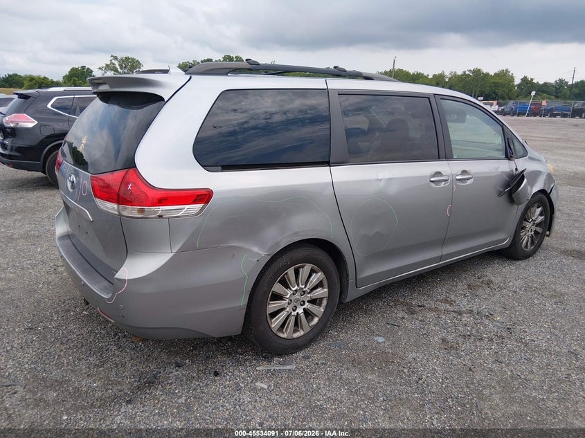 2011 Toyota Sienna VIN 5TDYK3DC5BS165495 IAAI salvage auction — RIGHT SIDE, Salvage - Greater Than 75% (Maryland), sold $2,250 on 2026-07-20 (photo 4)