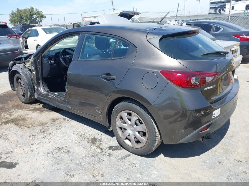 2015 Mazda 3 VIN 3MZBM1K77FM155418 IAAI salvage auction — LEFT SIDE, Salvage (California), sold $3,400 on 2026-07-09 (photo 3)