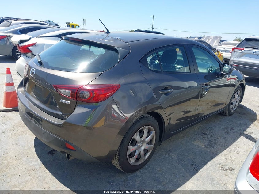 2015 Mazda 3 VIN 3MZBM1K77FM155418 IAAI salvage auction — LEFT SIDE, Salvage (California), sold $3,400 on 2026-07-09 (photo 4)