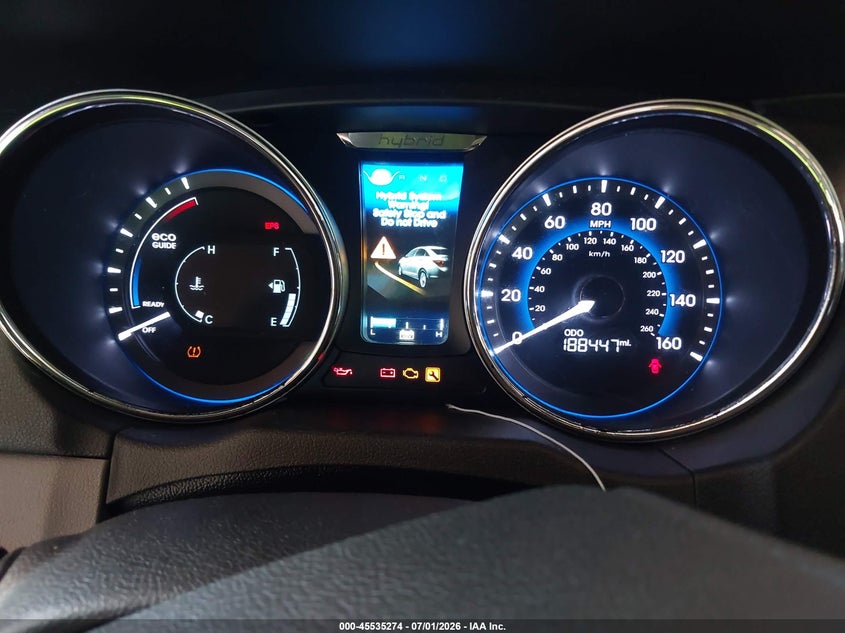 2015 Hyundai Sonata hybrid VIN KMHEC4A4XFA122580 IAAI salvage auction — NORMAL WEAR, Clear (Illinois), sold $700 on 2026-07-20 (photo 7)