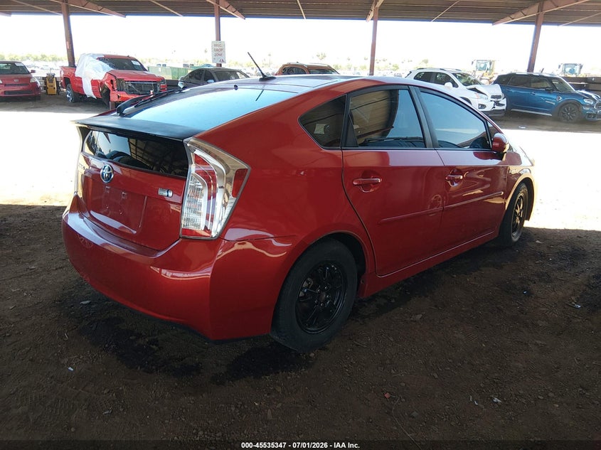 2012 Toyota Prius VIN JTDKN3DU5C1492175 IAAI salvage auction — LEFT SIDE, Salvage Title, sold $1,350 on 2026-07-28 (photo 4)