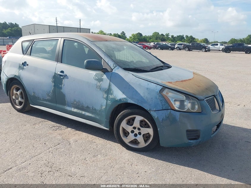 2009 Pontiac Vibe VIN 5Y2SP678X9Z438665 IAAI salvage auction — NORMAL WEAR, Original (Texas), sold $825 on 2026-07-08 (photo 1)