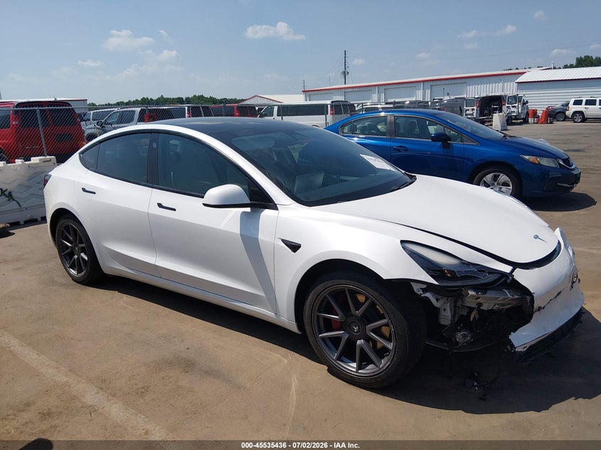 2021 Tesla Model 3 VIN 5YJ3E1EA7MF026107 IAAI salvage auction — FRONT END, Salvage (North Carolina), sold $7,825 on 2026-07-29 (photo 1)
