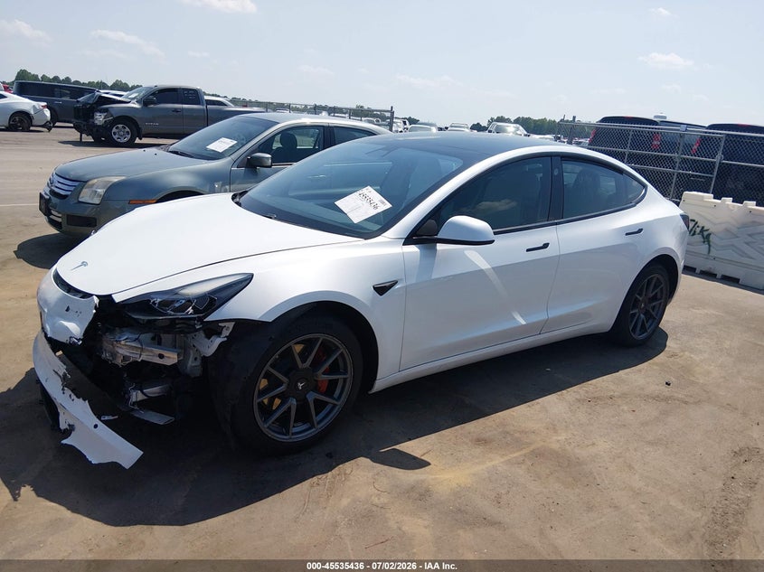 2021 Tesla Model 3 VIN 5YJ3E1EA7MF026107 IAAI salvage auction — FRONT END, Salvage (North Carolina), sold $7,825 on 2026-07-29 (photo 2)