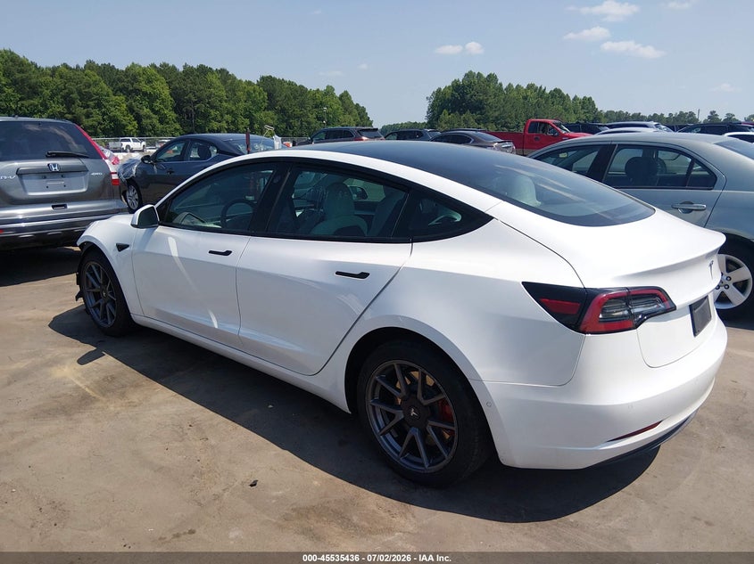 2021 Tesla Model 3 VIN 5YJ3E1EA7MF026107 IAAI salvage auction — FRONT END, Salvage (North Carolina), sold $7,825 on 2026-07-29 (photo 3)