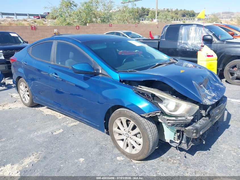 2016 Hyundai Elantra VIN KMHDH4AE0GU643118 IAAI salvage auction — FRONT END, Salvage (California), sold $1,350 on 2026-07-15 (photo 1)