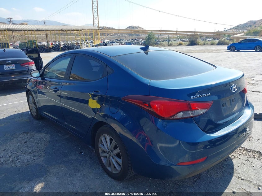 2016 Hyundai Elantra VIN KMHDH4AE0GU643118 IAAI salvage auction — FRONT END, Salvage (California), sold $1,350 on 2026-07-15 (photo 3)