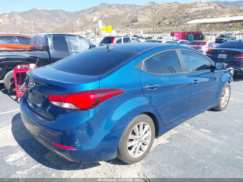 2016 Hyundai Elantra VIN KMHDH4AE0GU643118 IAAI salvage auction — FRONT END, Salvage (California), sold $1,350 on 2026-07-15 (photo 4)