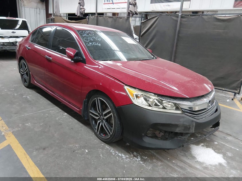 2016 Honda Accord VIN 1HGCR2F58GA080896 IAAI salvage auction — SIDE, Salvage Title, sold $2,050 on 2026-07-28 (photo 1)
