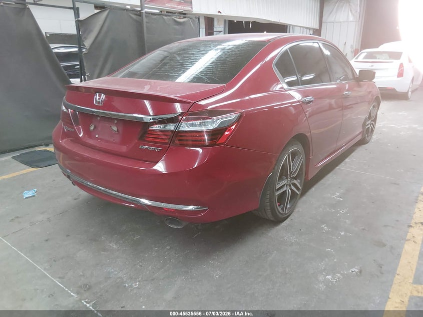 2016 Honda Accord VIN 1HGCR2F58GA080896 IAAI salvage auction — SIDE, Salvage Title, sold $2,050 on 2026-07-28 (photo 4)