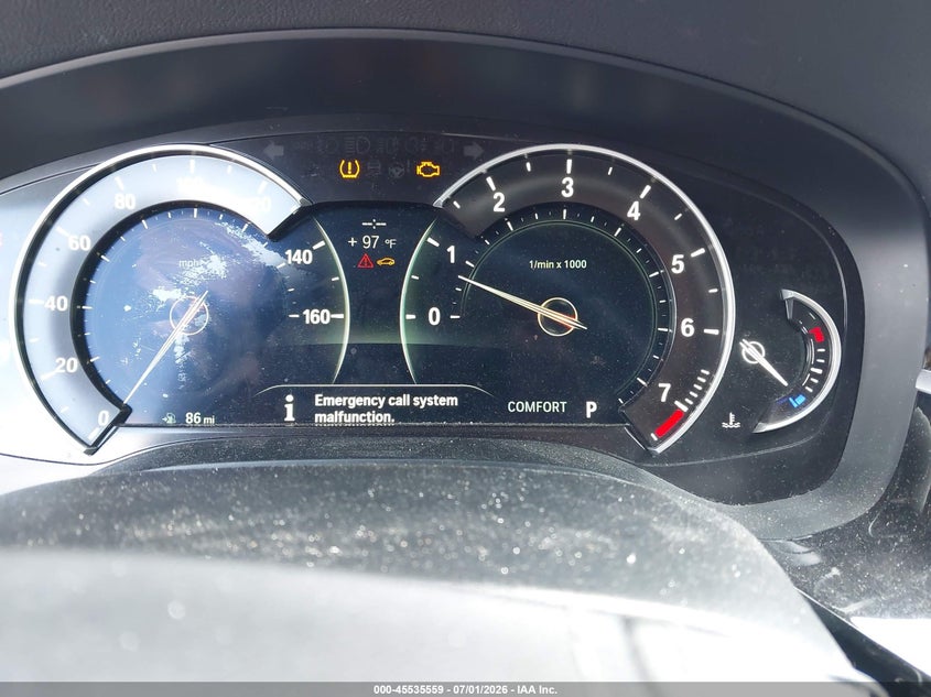 2019 BMW 5 series VIN WBAJA7C56KG912365 IAAI salvage auction — NORMAL WEAR, Clear (Mississippi), sold $7,850 on 2026-07-17 (photo 7)