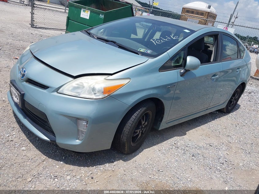 2012 Toyota Prius VIN JTDKN3DU3C1483085 IAAI salvage auction — NORMAL WEAR, Clear (Pennsylvania), sold $25 on 2026-07-08 (photo 2)