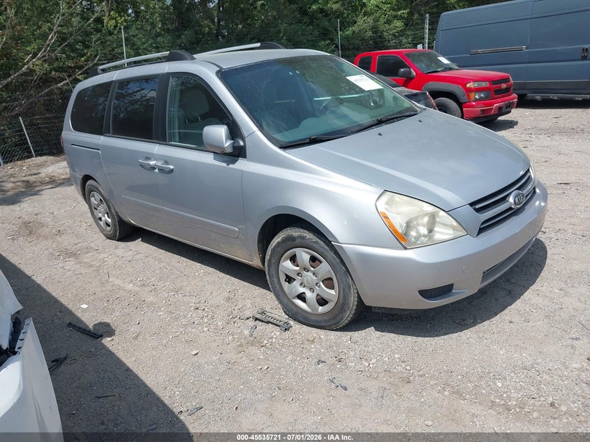 2006 Kia SEDONA VIN KNDMB233166059061 IAAI salvage auction — NORMAL WEAR, Clear (Indiana), sold $600 on 2026-07-08 (photo 1)