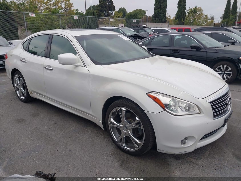 2011 Infiniti M VIN JN1BY1AP5BM326491 IAAI salvage auction — LEFT SIDE, Salvage (California), sold $1,275 on 2026-08-01 (photo 1)