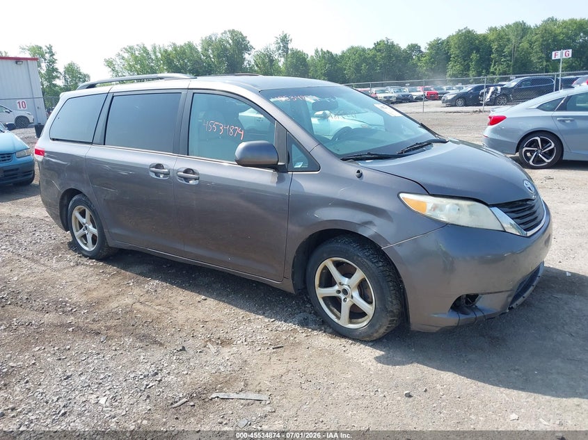 2012 Toyota Sienna VIN 5TDKK3DC0CS183782 IAAI salvage auction — NORMAL WEAR, Clear (New York), sold $950 on 2026-07-21 (photo 1)