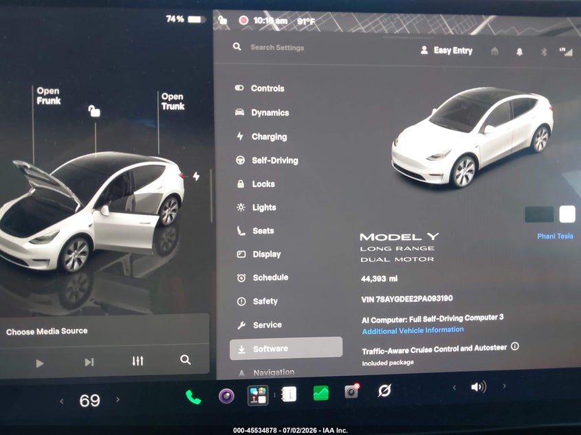 2023 Tesla Model y VIN 7SAYGDEE2PA093190 IAAI salvage auction — REAR END, Salvage (Arizona), sold $13,000 on 2026-07-16 (photo 7)
