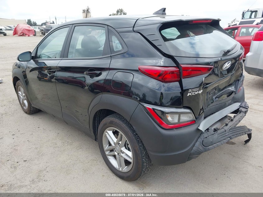 2023 Hyundai Kona VIN KM8K2CAB3PU058008 IAAI salvage auction — REAR END, Wait Title, sold $25 on 2026-09-28 (photo 3)