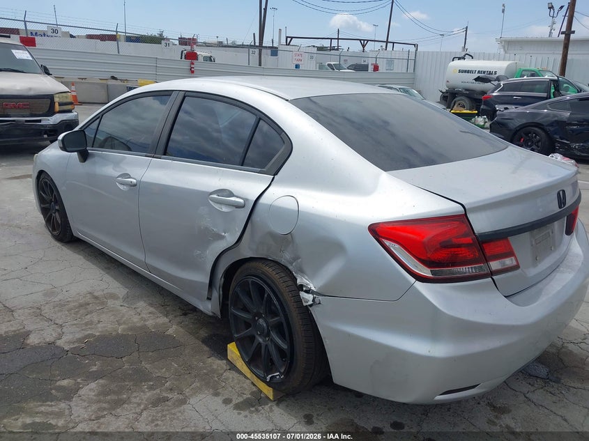 2014 Honda Civic VIN 19XFB2F57EE219944 IAAI salvage auction — LEFT SIDE, Salvage (California), sold $2,800 on 2026-07-22 (photo 6)