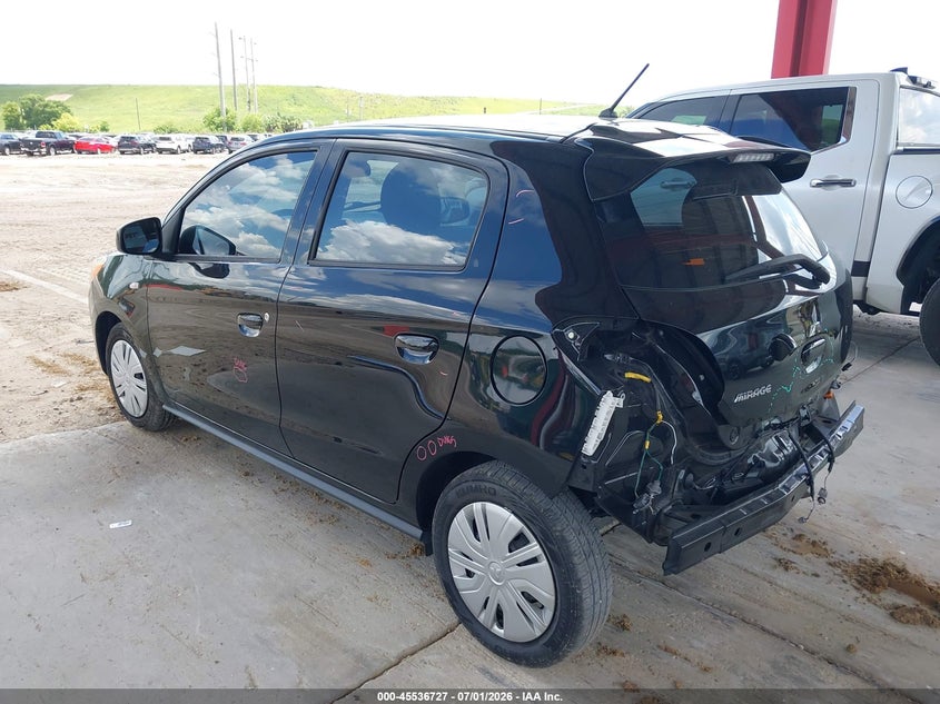 2021 Mitsubishi Mirage VIN ML32AUHJ8MH011087 IAAI salvage auction — REAR END, Salvage Title, sold $2,500 on 2026-08-01 (photo 3)