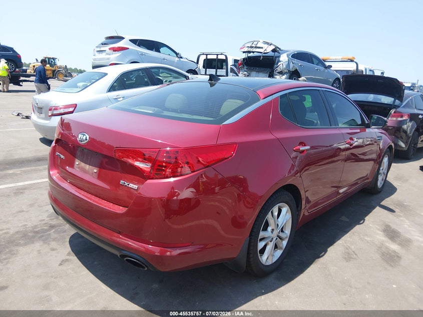 2013 Kia Optima VIN 5XXGN4A77DG162490 IAAI salvage auction — NORMAL WEAR, Clear (North Carolina), sold $525 on 2026-07-15 (photo 4)