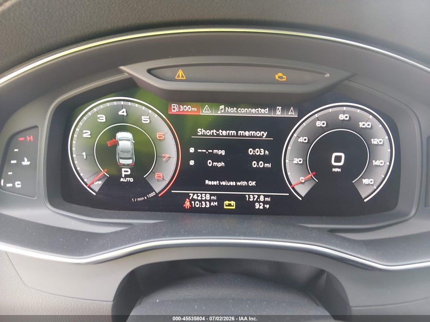 2019 Audi A6 VIN WAUL2AF21KN065254 IAAI salvage auction — WATER/FLOOD, Salvage (Texas), sold $8,700 on 2026-07-31 (photo 7)