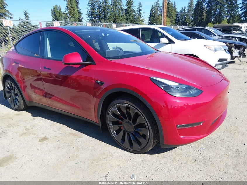 2022 Tesla Model y VIN 7SAYGDEF2NF455480 IAAI salvage auction — LEFT FRONT, Bill Of Sale (Washington), sold $11,100 on 2026-07-30 (photo 1)
