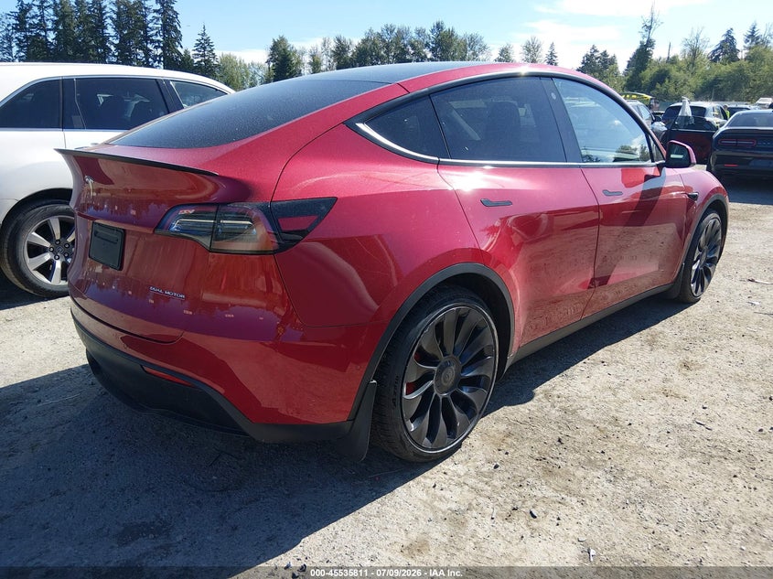2022 Tesla Model y VIN 7SAYGDEF2NF455480 IAAI salvage auction — LEFT FRONT, Bill Of Sale (Washington), sold $11,100 on 2026-07-30 (photo 4)
