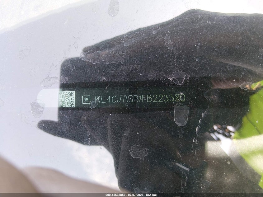 2015 Buick Encore VIN KL4CJASB1FB223380 IAAI salvage auction — NORMAL WEAR, Original (Texas), sold $2,950 on 2026-07-20 (photo 9)