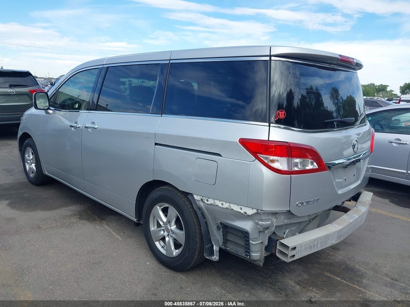 2012 Nissan Quest VIN JN8AE2KP0C9043673 IAAI salvage auction — REAR END, Salvage (Utah), sold $900 on 2026-07-30 (photo 3)