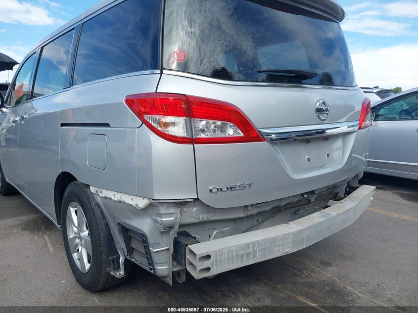 2012 Nissan Quest VIN JN8AE2KP0C9043673 IAAI salvage auction — REAR END, Salvage (Utah), sold $900 on 2026-07-30 (photo 6)