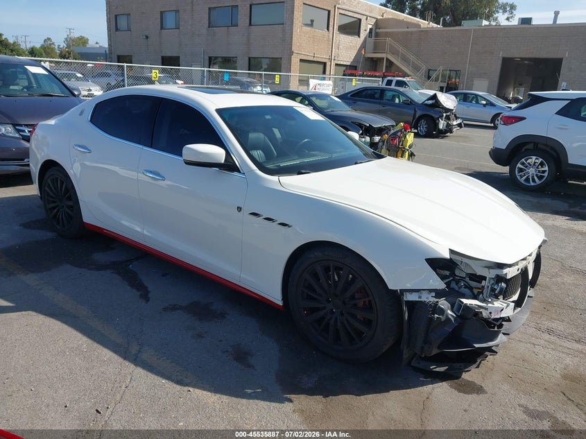2015 Maserati Ghibli VIN ZAM57RTA6F1143088 IAAI salvage auction — FRONT END, Rebuildable (Florida), sold $6,300 on 2026-08-10 (photo 1)