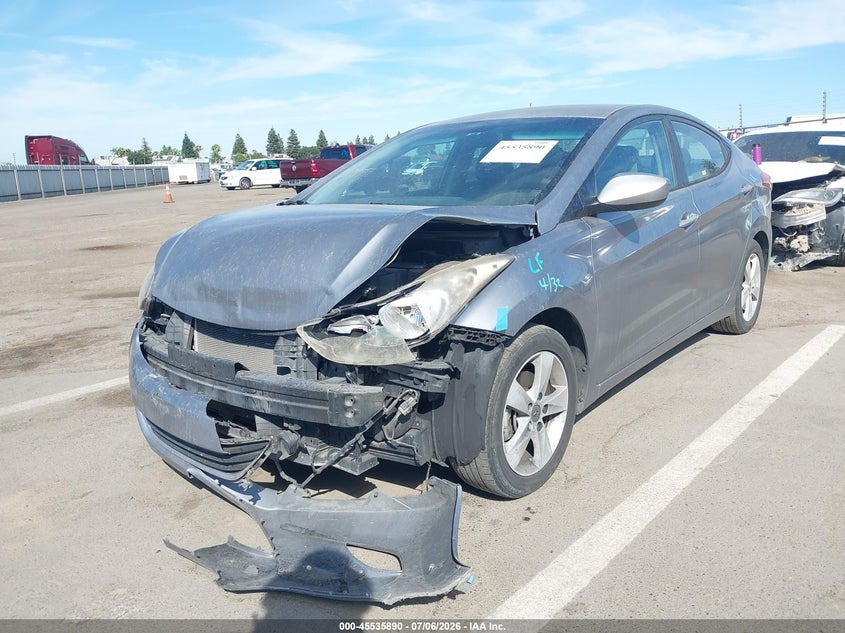 2013 Hyundai Elantra VIN KMHDH4AE7DU710051 IAAI salvage auction — FRONT END, Salvage (California), sold $600 on 2026-07-28 (photo 2)