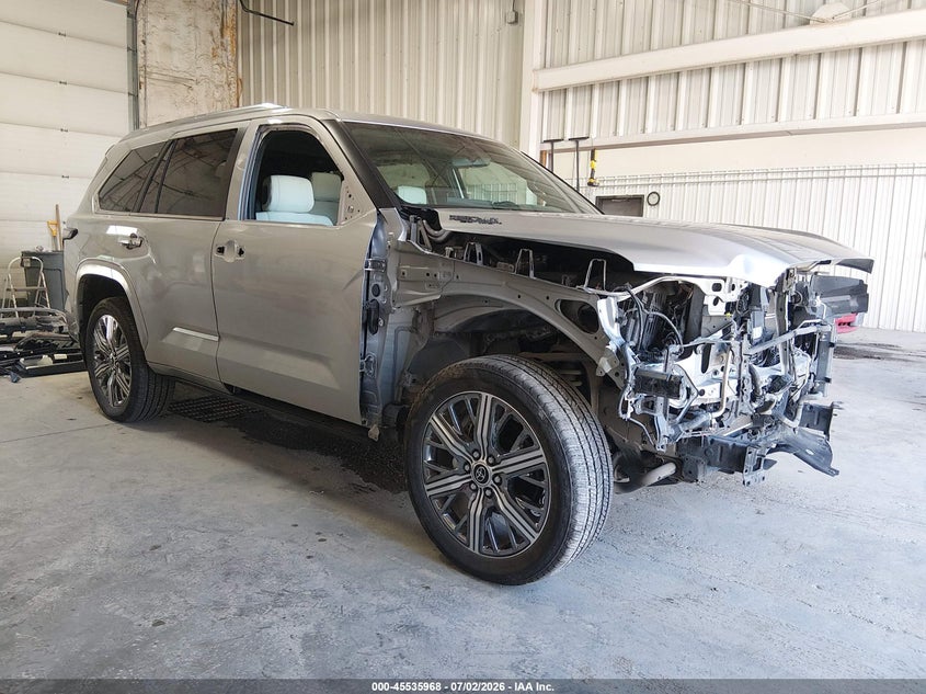 2024 Toyota Sequoia VIN 7SVAAABA9RX038026 IAAI salvage auction — FRONT END, Salvage Title, sold $25,750 on 2026-07-24 (photo 1)