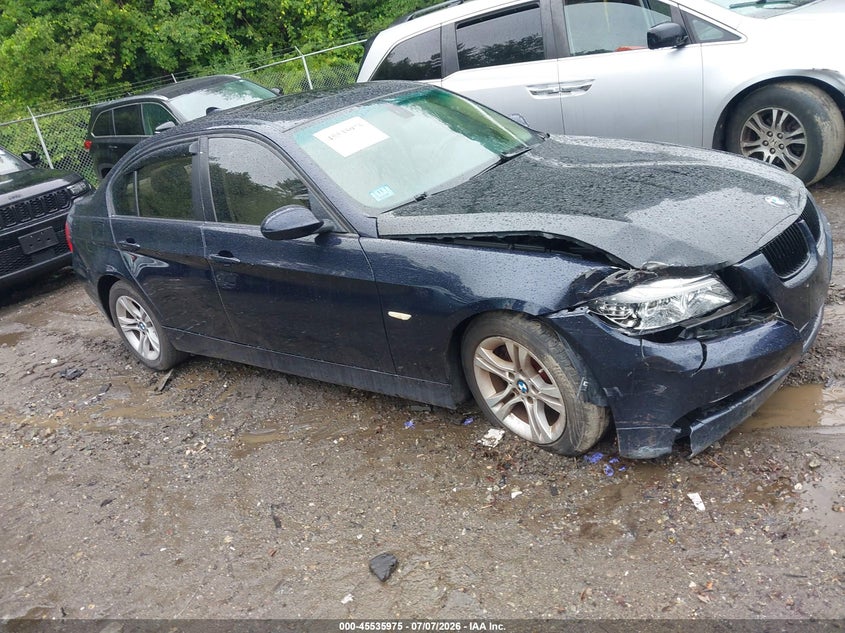 2008 BMW 3 series VIN WBAVA37578NL51148 IAAI salvage auction — FRONT END, Clear (Massachusetts), sold $375 on 2026-07-14 (photo 1)