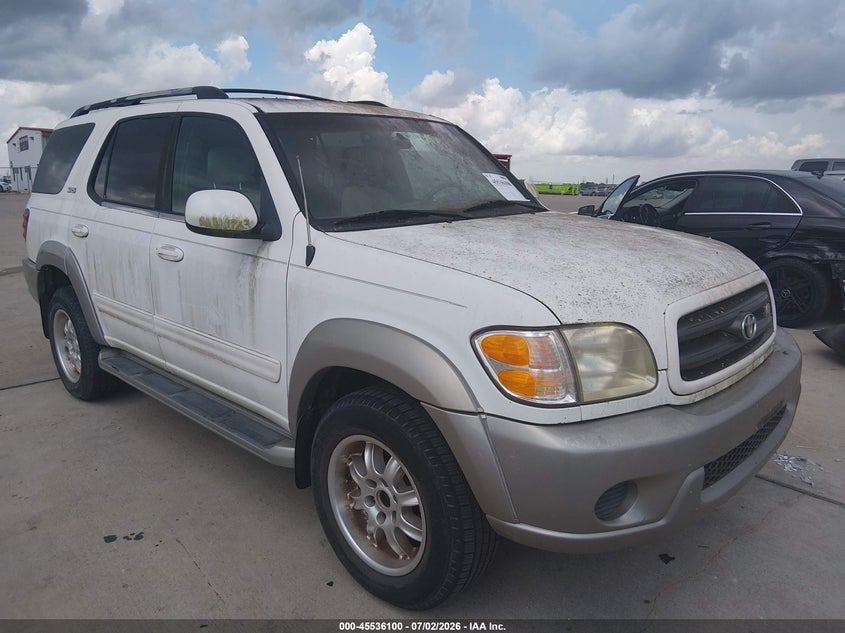 2001 Toyota Sequoia VIN 5TDBT44A61S041855 IAAI salvage auction — NORMAL WEAR, Original (Texas), sold $425 on 2026-07-10 (photo 1)
