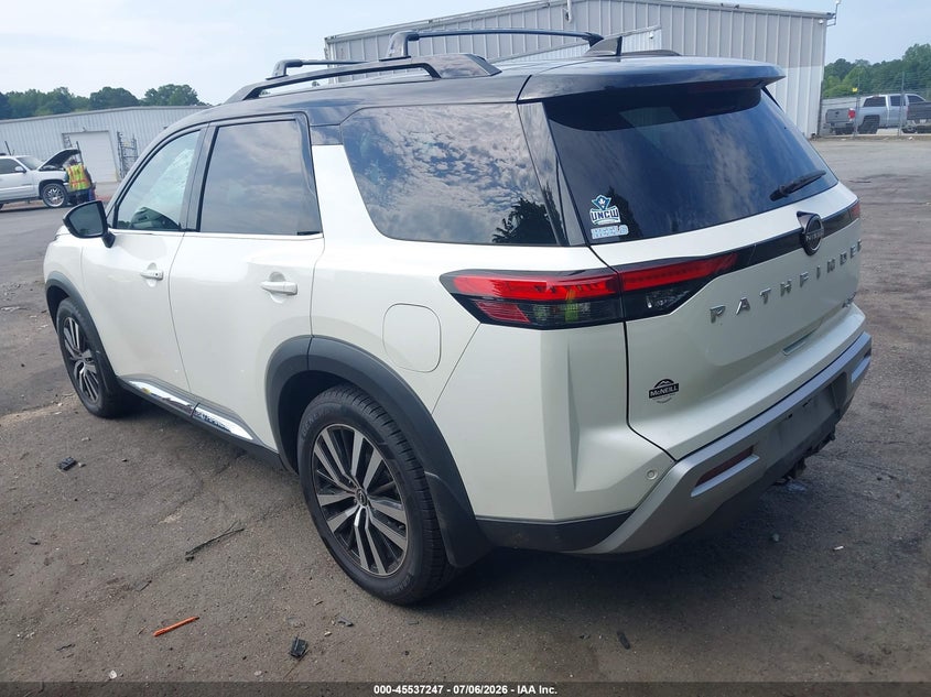 2023 Nissan Pathfinder VIN 5N1DR3DKXPC239726 IAAI salvage auction — STORM DAMAGE, Wait Title, sold $14,200 on 2026-08-20 (photo 3)