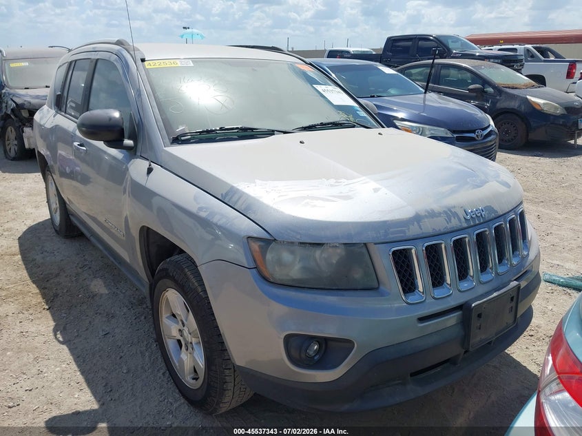 2015 Jeep Compass VIN 1C4NJCBA7FD218822 IAAI salvage auction — LEFT REAR, Salvage (Texas), sold $1,400 on 2026-08-01 (photo 1)