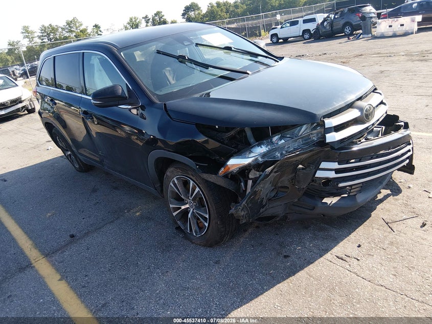 2019 Toyota Highlander VIN 5TDZZRFH2KS298887 IAAI salvage auction — FRONT END, Salvage (South Carolina), sold $3,800 on 2026-07-29 (photo 1)